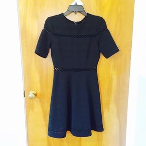 TopShop Openwork Black Skater Dress